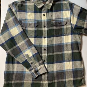 Orvis Heavy Flannel Shirt Jacket Shacket Pockets Plaid Outdoors Men's XL